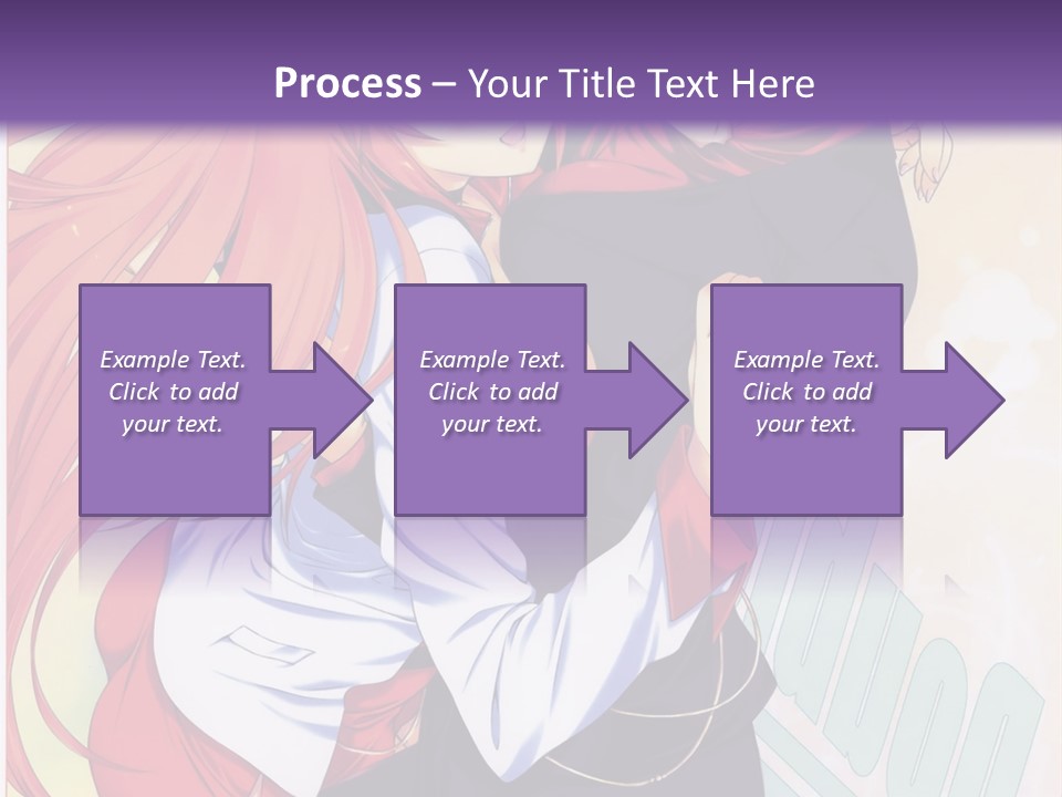 A Couple Of Anime Girls Hugging In Front Of A Purple Background PowerPoint Template