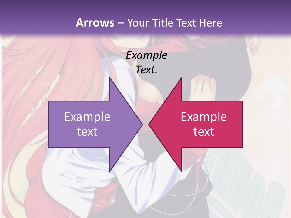 A Couple Of Anime Girls Hugging In Front Of A Purple Background PowerPoint Template