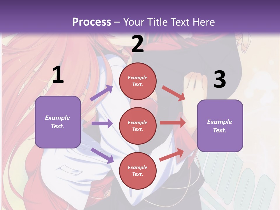 A Couple Of Anime Girls Hugging In Front Of A Purple Background PowerPoint Template