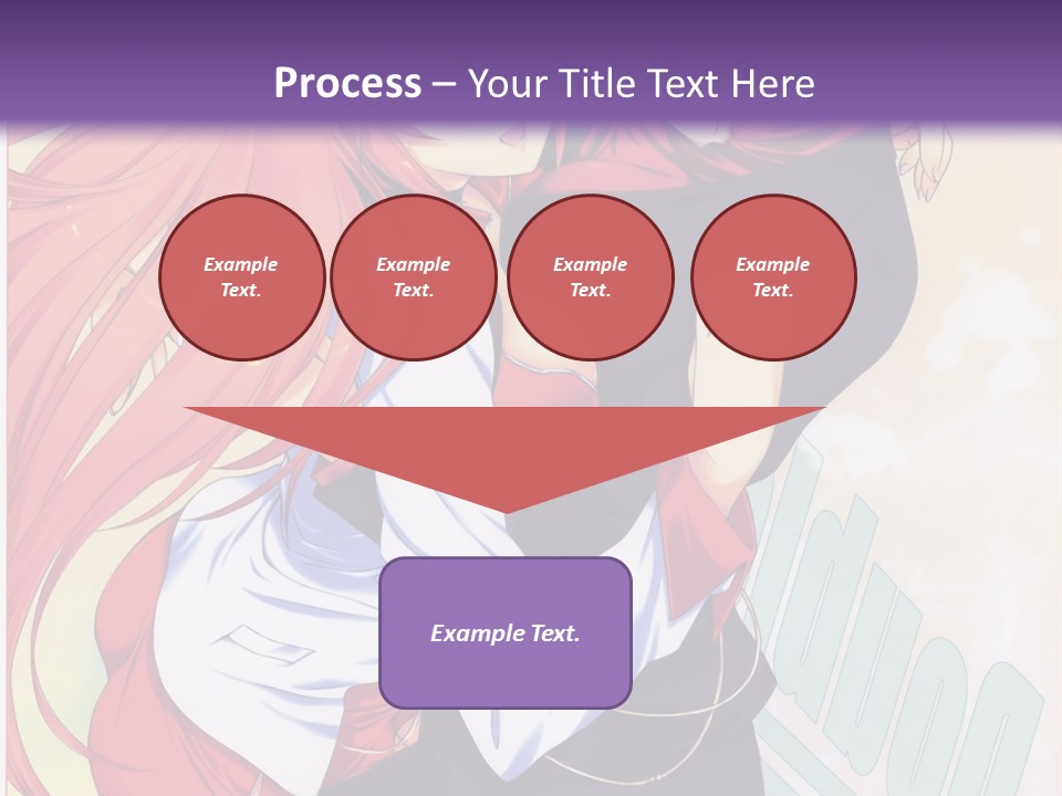 A Couple Of Anime Girls Hugging In Front Of A Purple Background PowerPoint Template