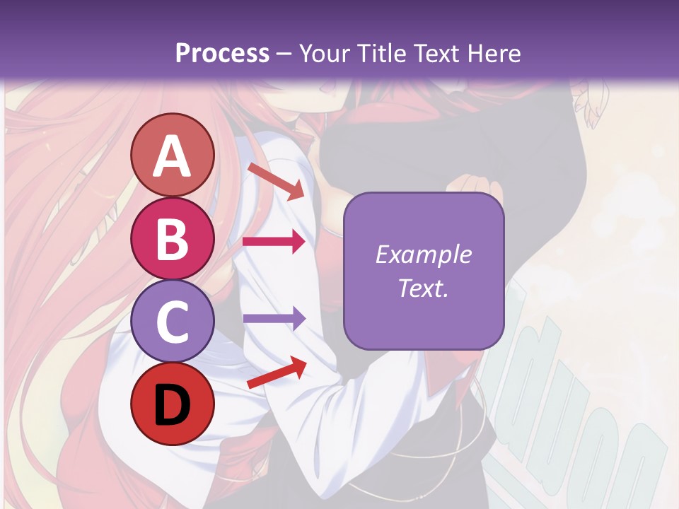 A Couple Of Anime Girls Hugging In Front Of A Purple Background PowerPoint Template