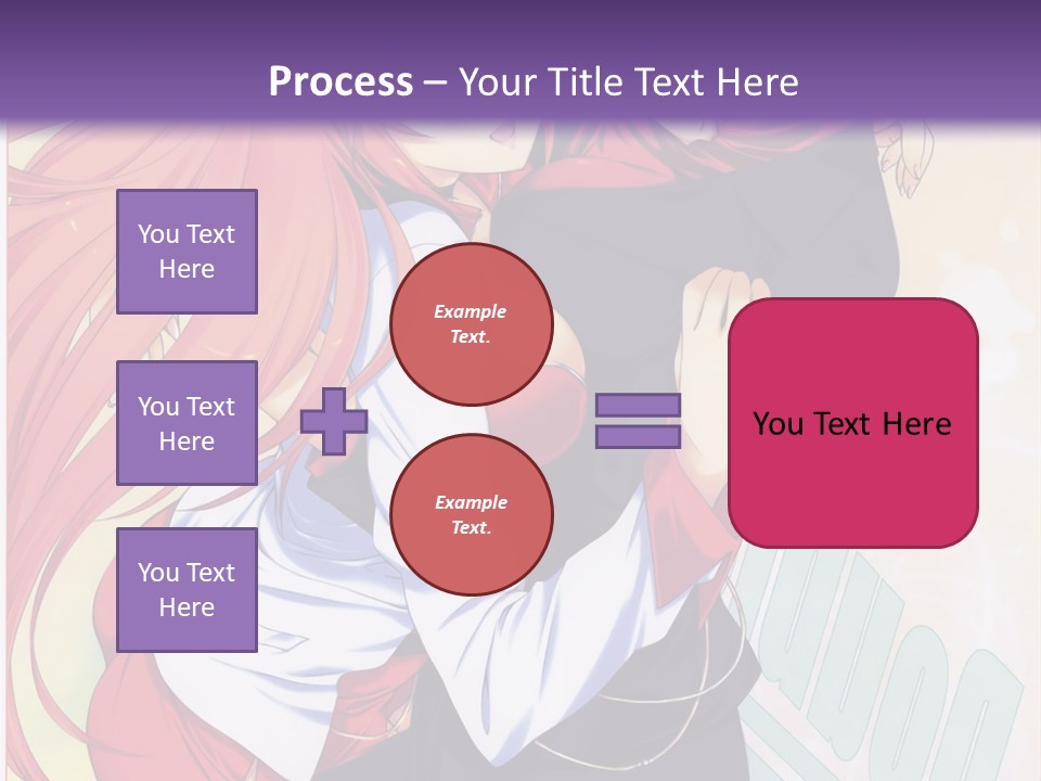 A Couple Of Anime Girls Hugging In Front Of A Purple Background PowerPoint Template