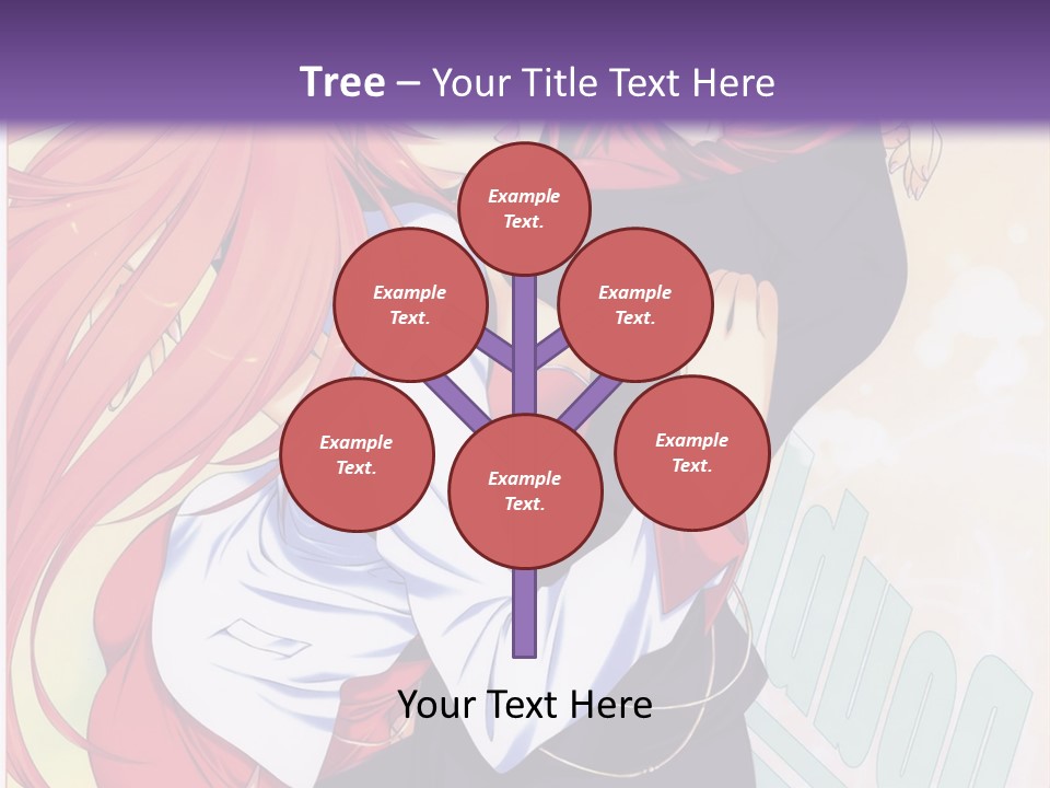 A Couple Of Anime Girls Hugging In Front Of A Purple Background PowerPoint Template