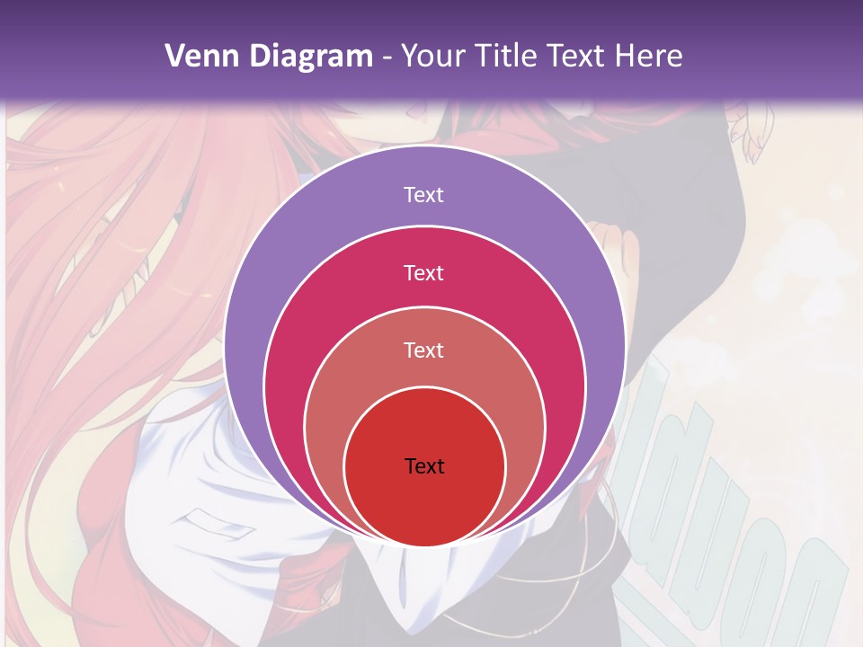 A Couple Of Anime Girls Hugging In Front Of A Purple Background PowerPoint Template