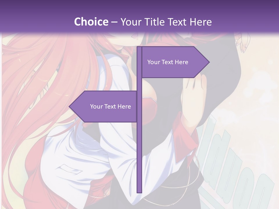 A Couple Of Anime Girls Hugging In Front Of A Purple Background PowerPoint Template