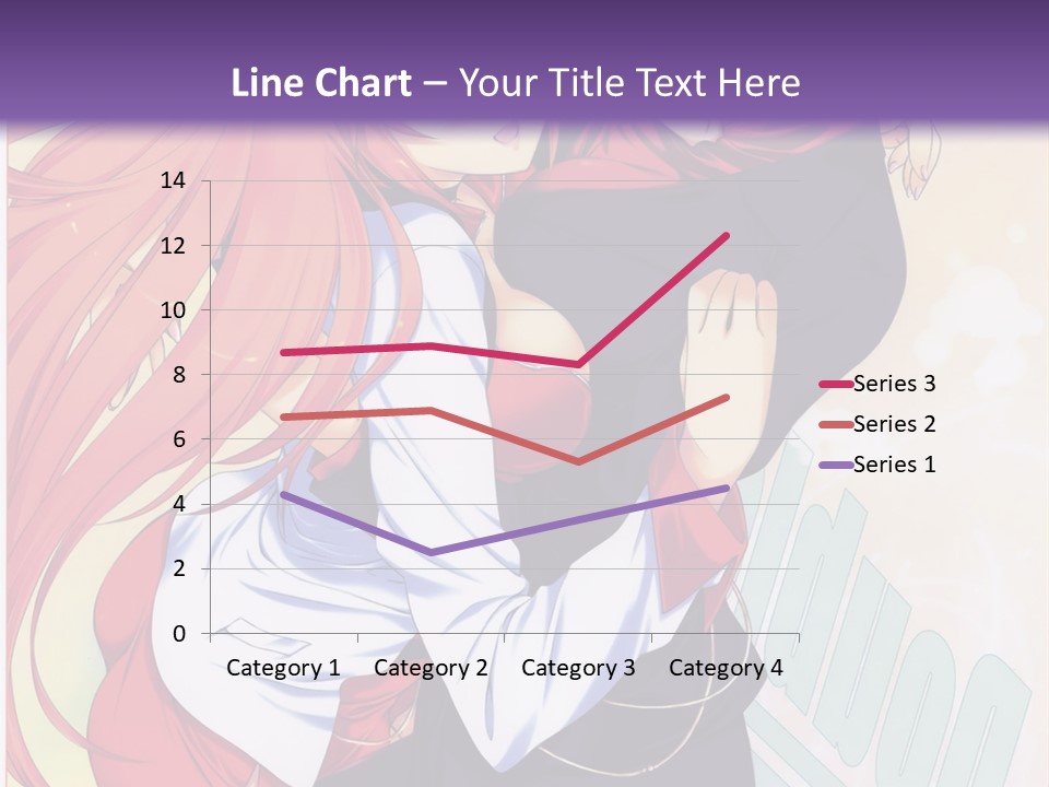 A Couple Of Anime Girls Hugging In Front Of A Purple Background PowerPoint Template