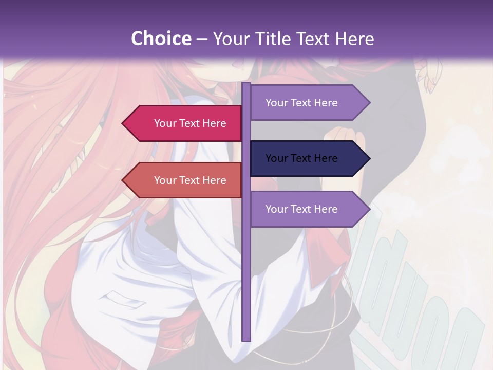 A Couple Of Anime Girls Hugging In Front Of A Purple Background PowerPoint Template