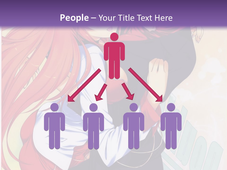 A Couple Of Anime Girls Hugging In Front Of A Purple Background PowerPoint Template