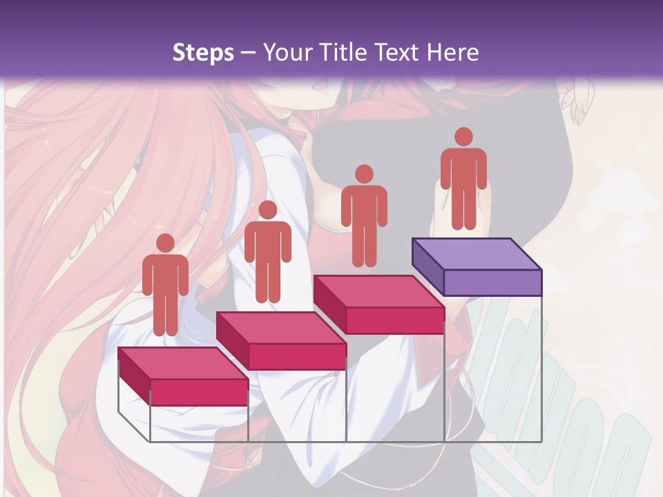 A Couple Of Anime Girls Hugging In Front Of A Purple Background PowerPoint Template