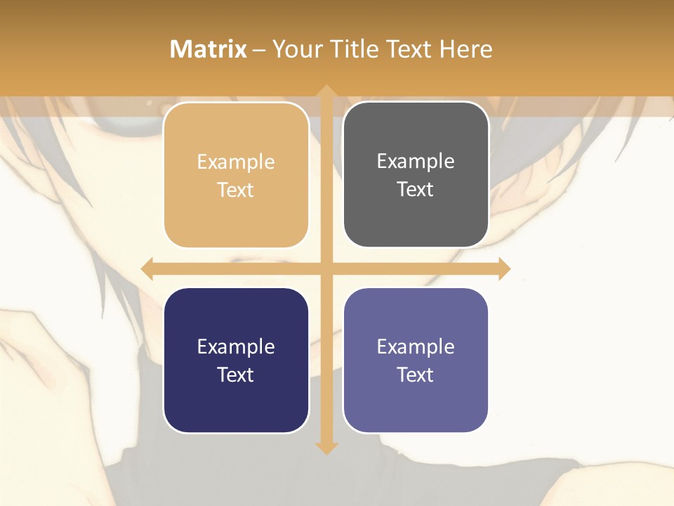 An Anime Character With Blue Hair And Blue Eyes PowerPoint Template