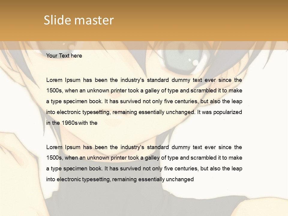An Anime Character With Blue Hair And Blue Eyes PowerPoint Template