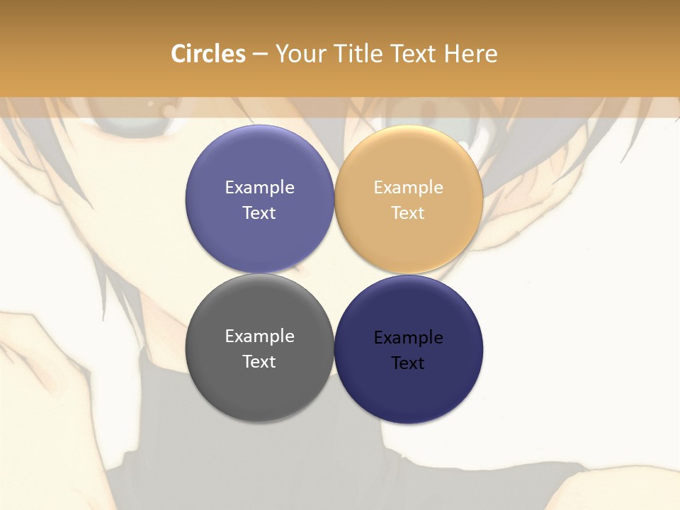 An Anime Character With Blue Hair And Blue Eyes PowerPoint Template