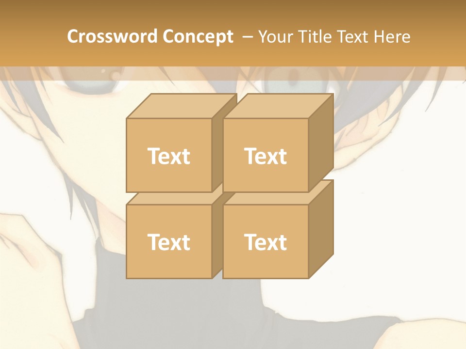 An Anime Character With Blue Hair And Blue Eyes PowerPoint Template