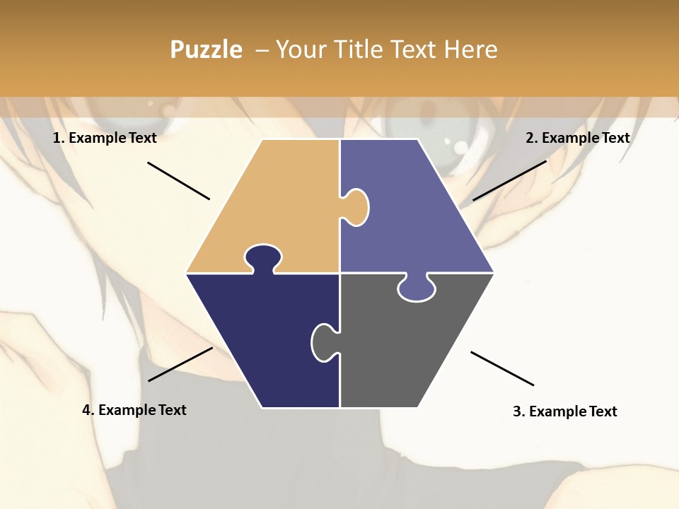 An Anime Character With Blue Hair And Blue Eyes PowerPoint Template