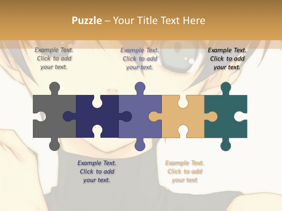 An Anime Character With Blue Hair And Blue Eyes PowerPoint Template