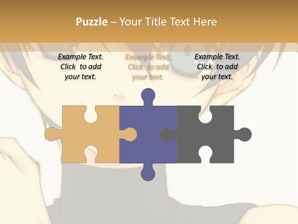 An Anime Character With Blue Hair And Blue Eyes PowerPoint Template