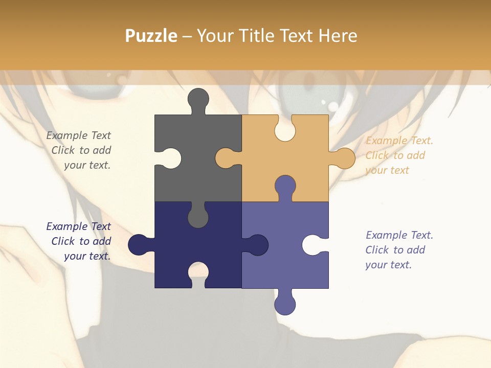 An Anime Character With Blue Hair And Blue Eyes PowerPoint Template