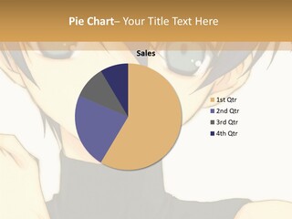 An Anime Character With Blue Hair And Blue Eyes PowerPoint Template