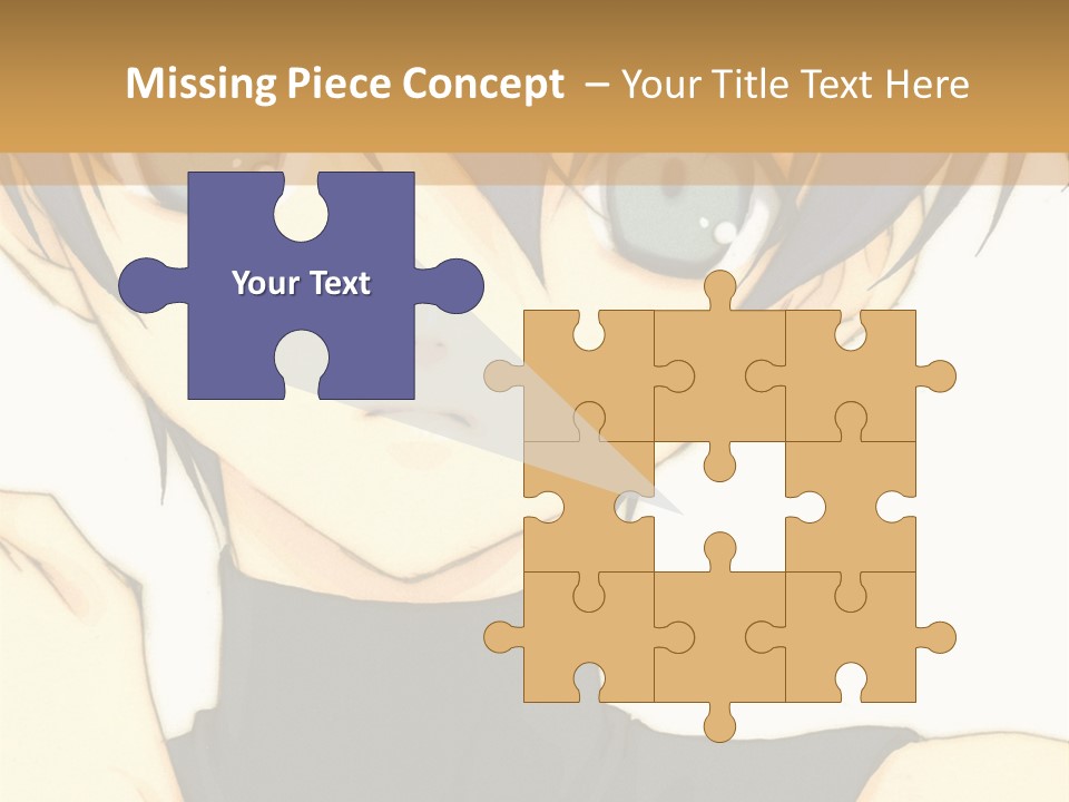 An Anime Character With Blue Hair And Blue Eyes PowerPoint Template