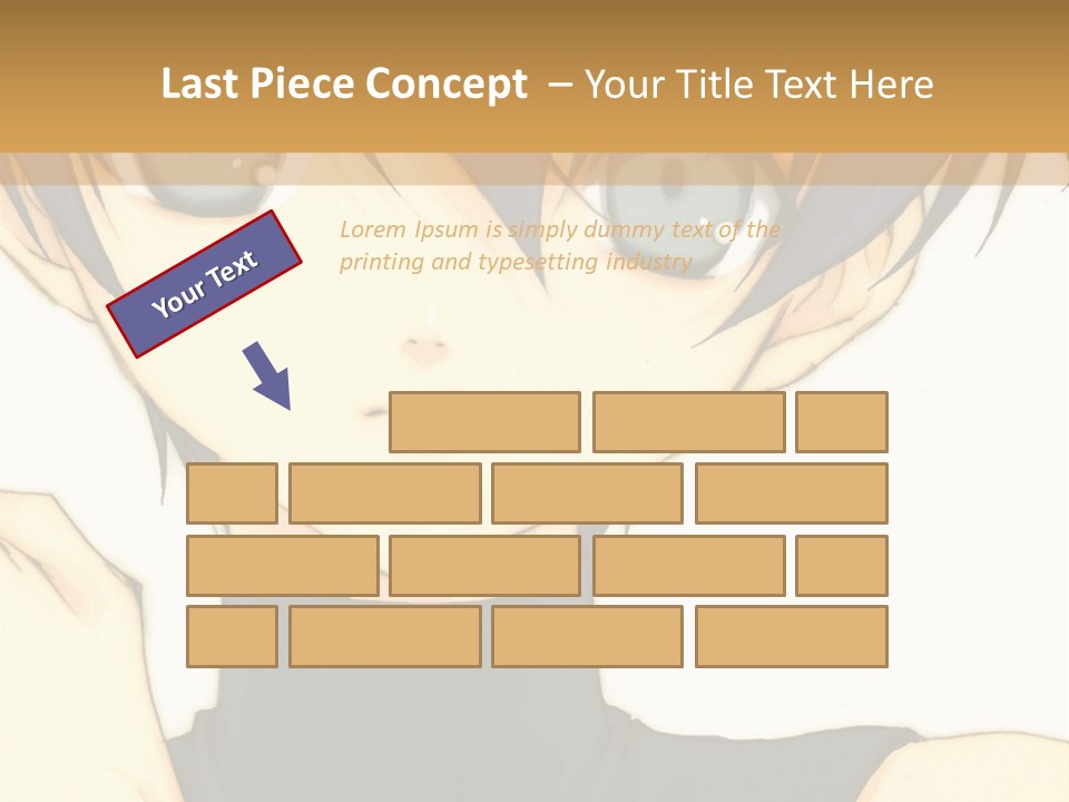 An Anime Character With Blue Hair And Blue Eyes PowerPoint Template