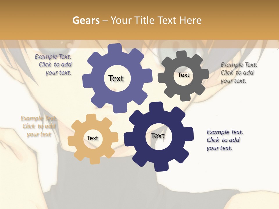 An Anime Character With Blue Hair And Blue Eyes PowerPoint Template