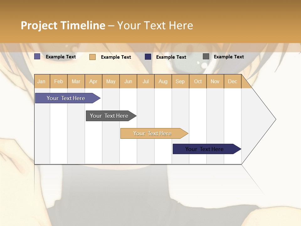 An Anime Character With Blue Hair And Blue Eyes PowerPoint Template