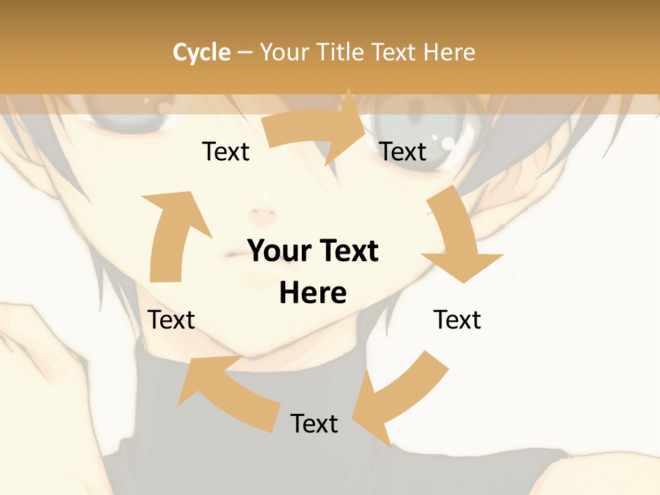 An Anime Character With Blue Hair And Blue Eyes PowerPoint Template