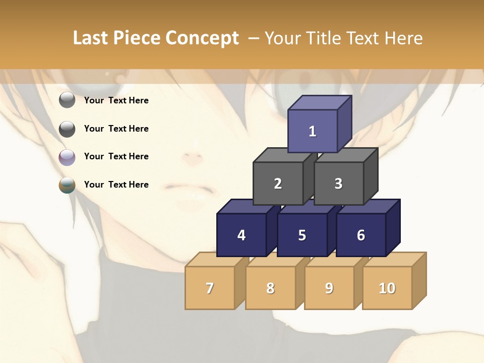 An Anime Character With Blue Hair And Blue Eyes PowerPoint Template