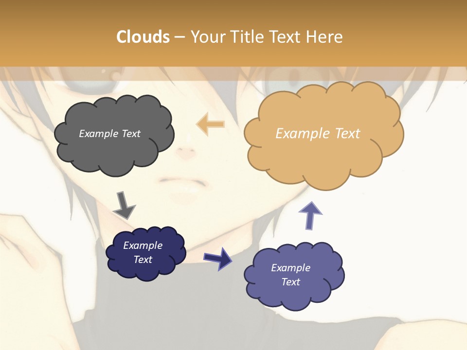 An Anime Character With Blue Hair And Blue Eyes PowerPoint Template