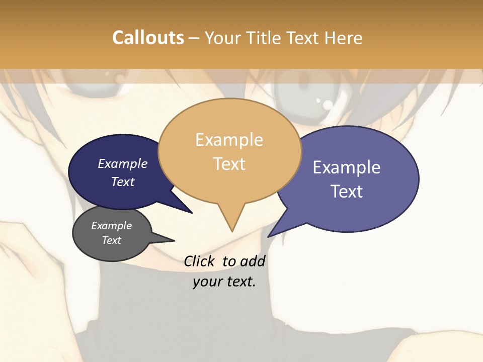 An Anime Character With Blue Hair And Blue Eyes PowerPoint Template