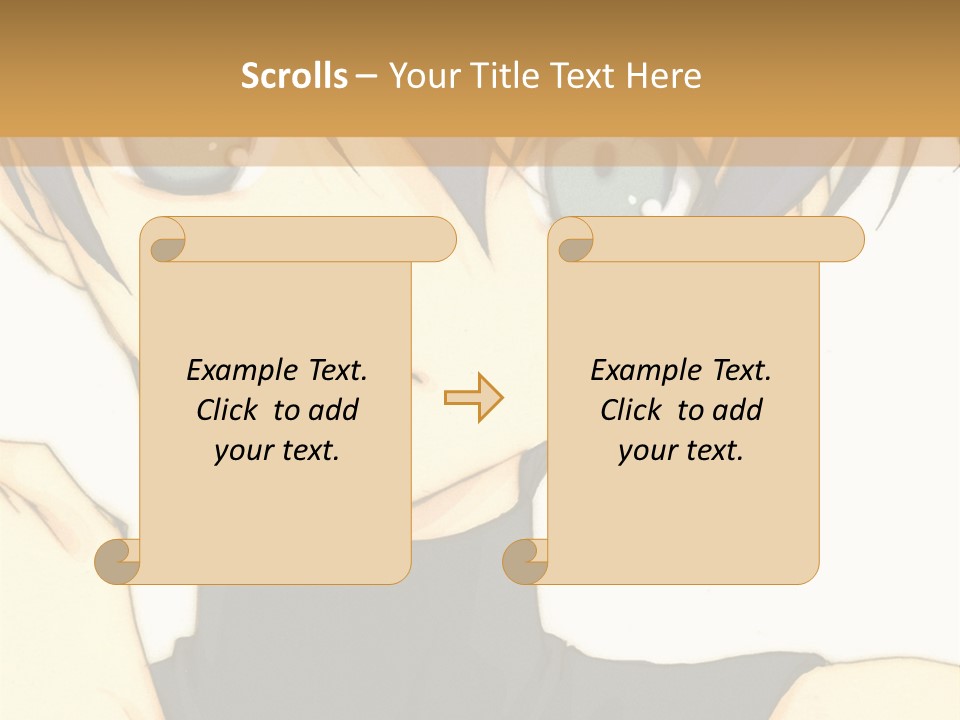 An Anime Character With Blue Hair And Blue Eyes PowerPoint Template