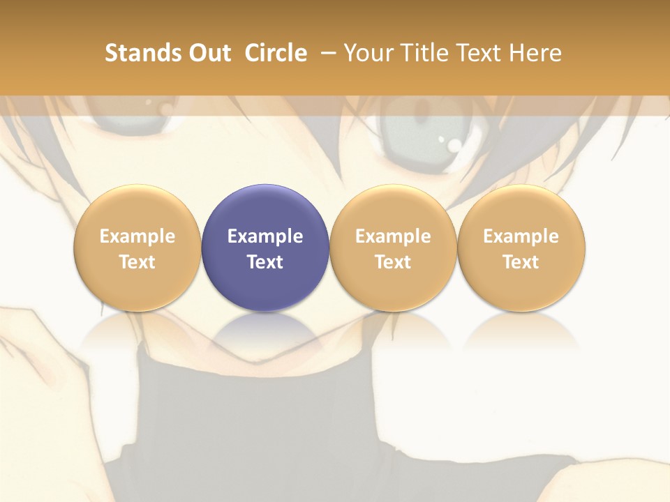 An Anime Character With Blue Hair And Blue Eyes PowerPoint Template