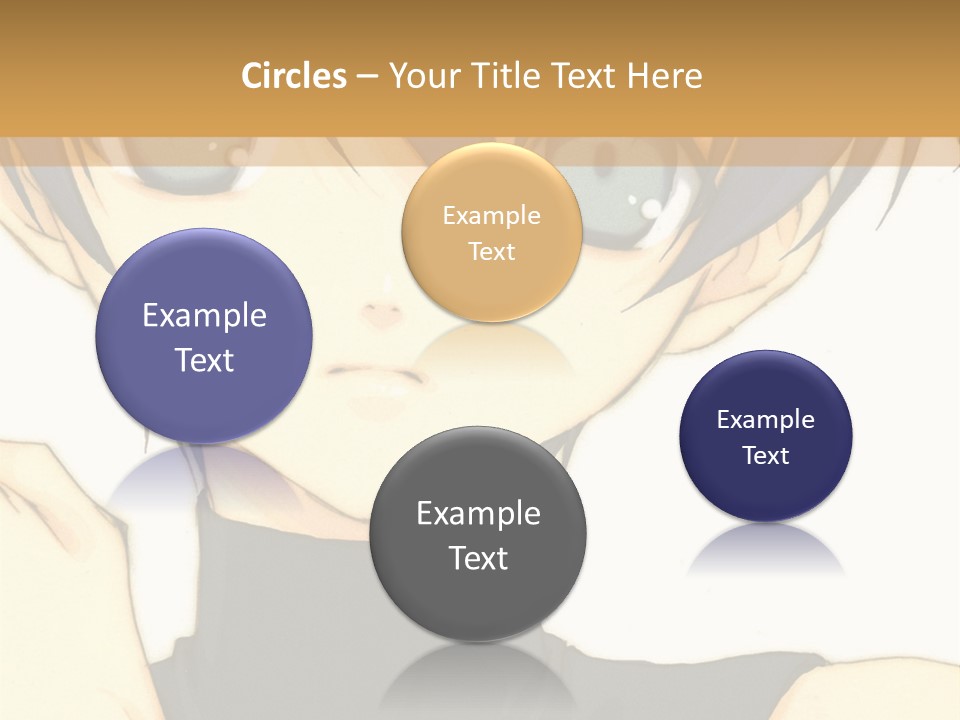 An Anime Character With Blue Hair And Blue Eyes PowerPoint Template