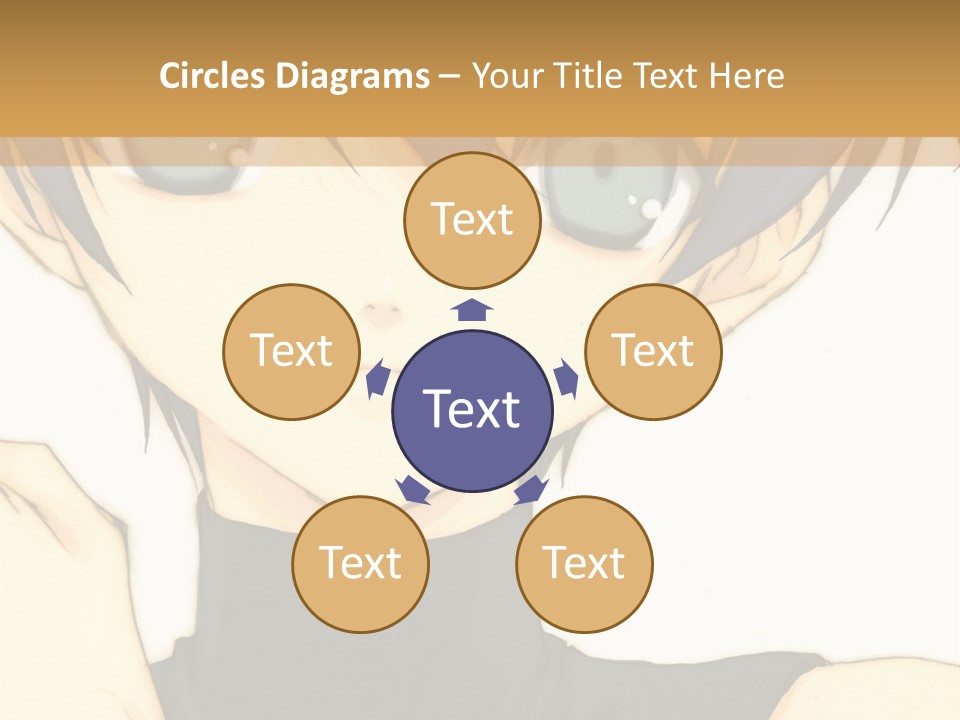 An Anime Character With Blue Hair And Blue Eyes PowerPoint Template
