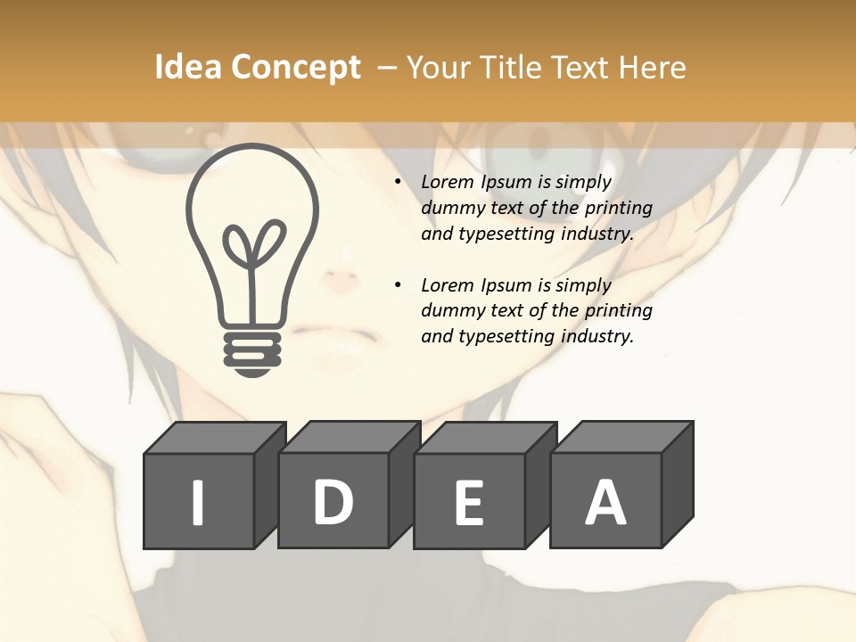 An Anime Character With Blue Hair And Blue Eyes PowerPoint Template