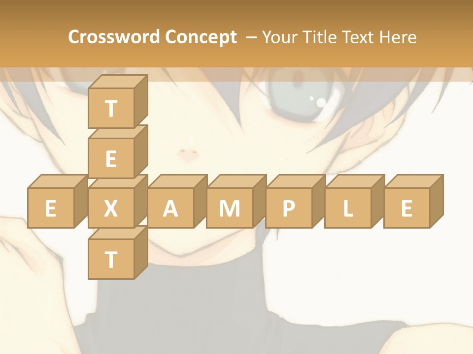 An Anime Character With Blue Hair And Blue Eyes PowerPoint Template