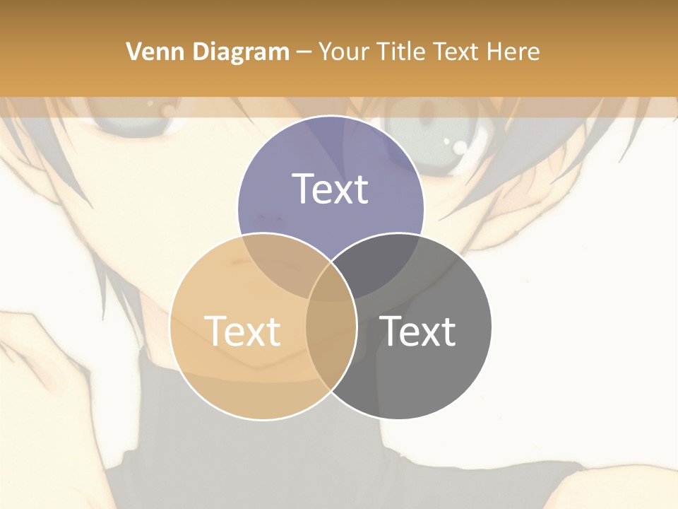 An Anime Character With Blue Hair And Blue Eyes PowerPoint Template