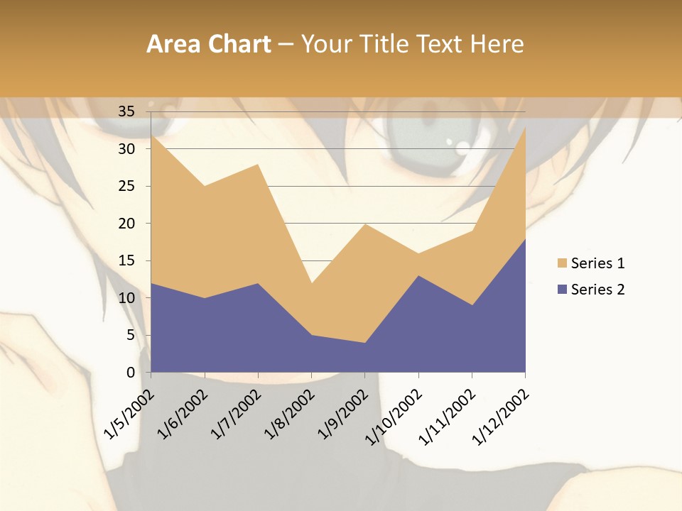 An Anime Character With Blue Hair And Blue Eyes PowerPoint Template