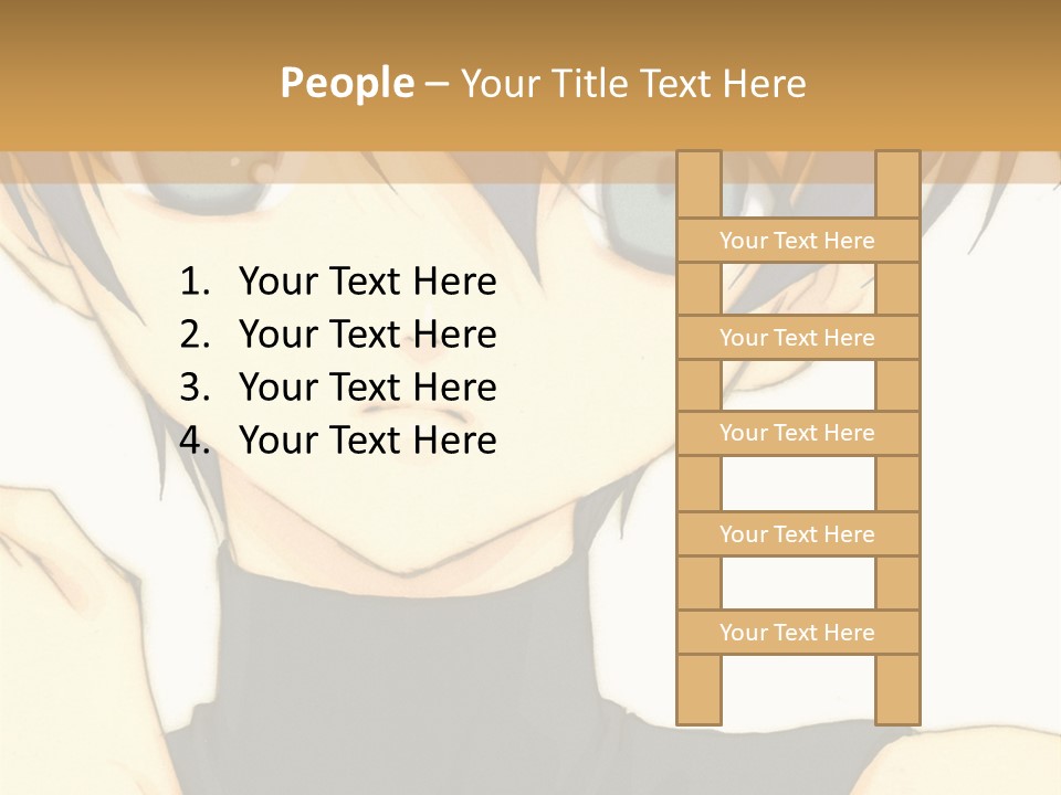 An Anime Character With Blue Hair And Blue Eyes PowerPoint Template