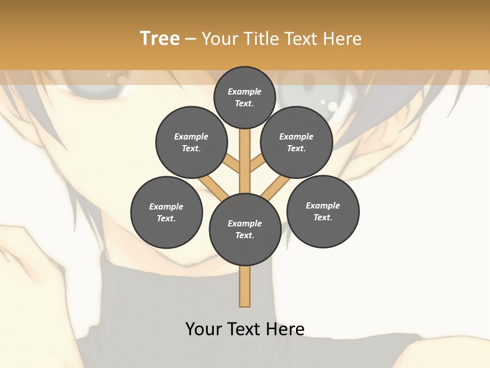 An Anime Character With Blue Hair And Blue Eyes PowerPoint Template