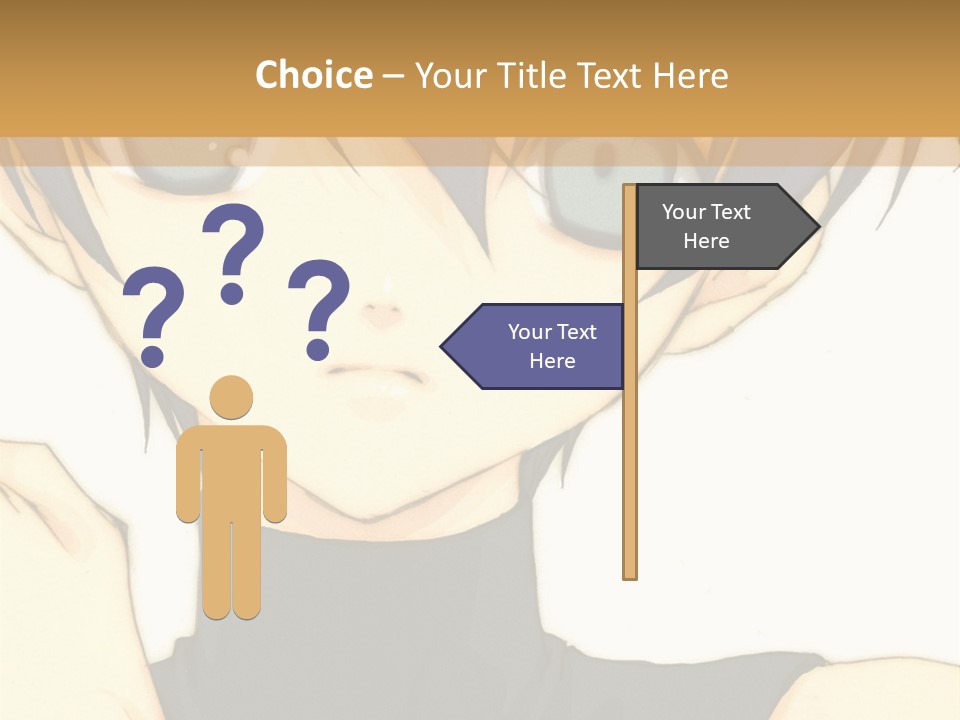 An Anime Character With Blue Hair And Blue Eyes PowerPoint Template