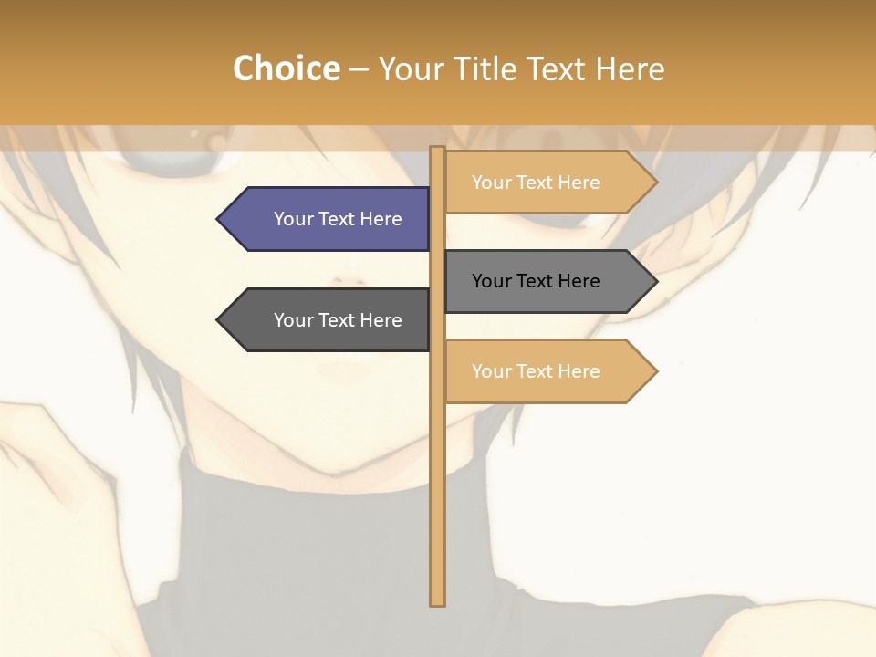 An Anime Character With Blue Hair And Blue Eyes PowerPoint Template