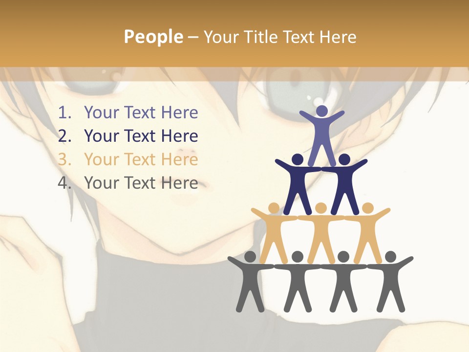 An Anime Character With Blue Hair And Blue Eyes PowerPoint Template
