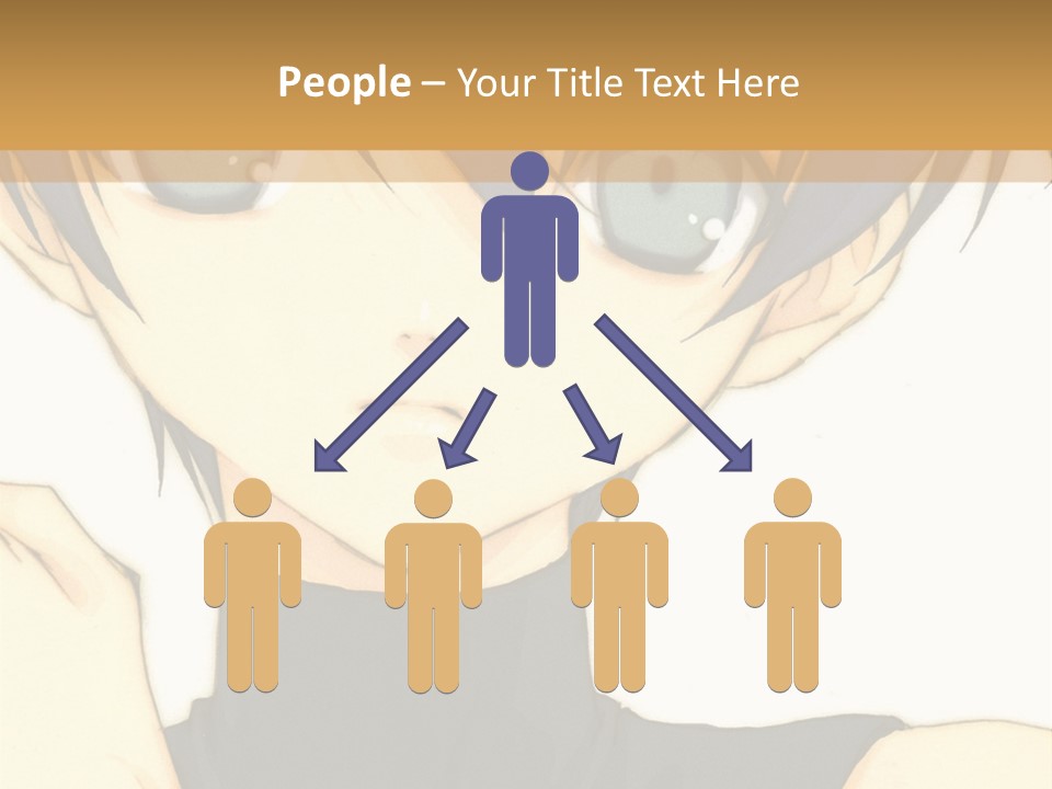 An Anime Character With Blue Hair And Blue Eyes PowerPoint Template