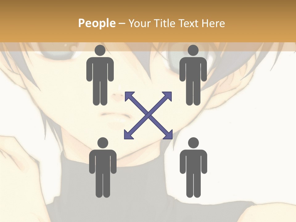An Anime Character With Blue Hair And Blue Eyes PowerPoint Template