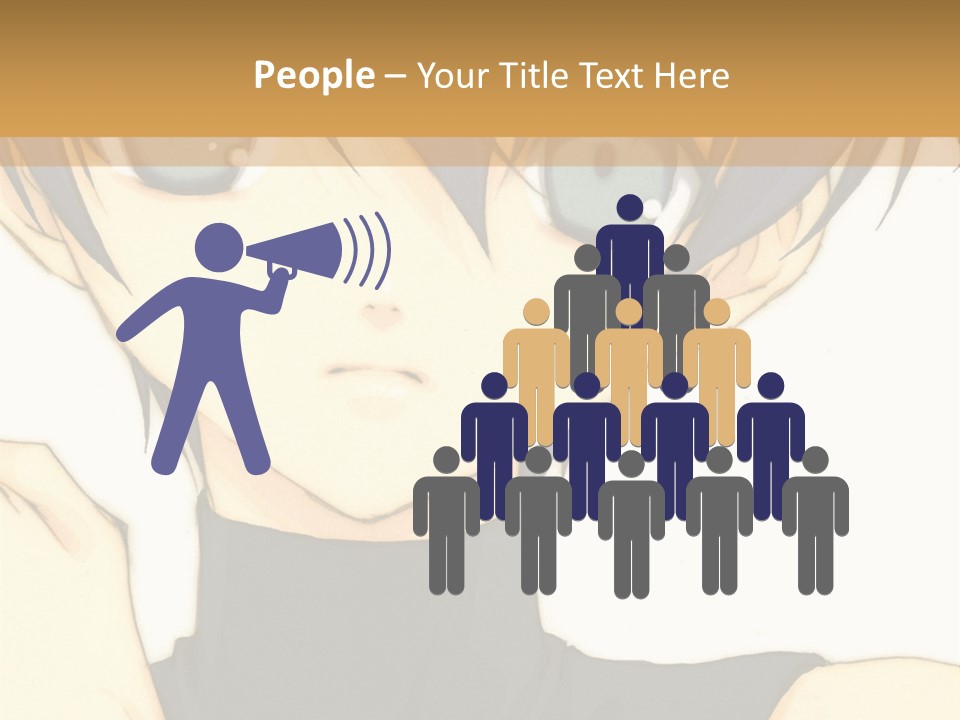 An Anime Character With Blue Hair And Blue Eyes PowerPoint Template