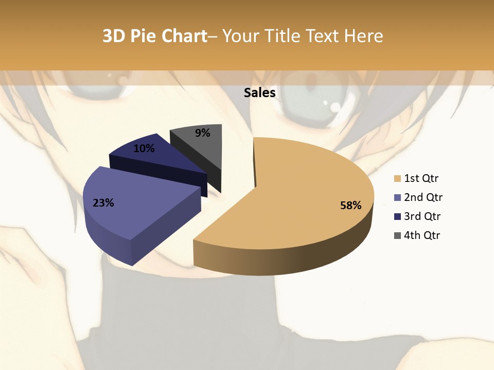An Anime Character With Blue Hair And Blue Eyes PowerPoint Template