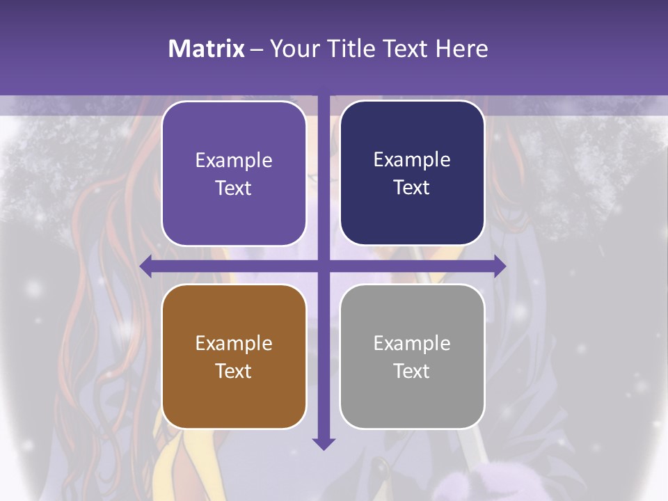 A Girl With A Purple Hat And A Yellow Scarf PowerPoint Template