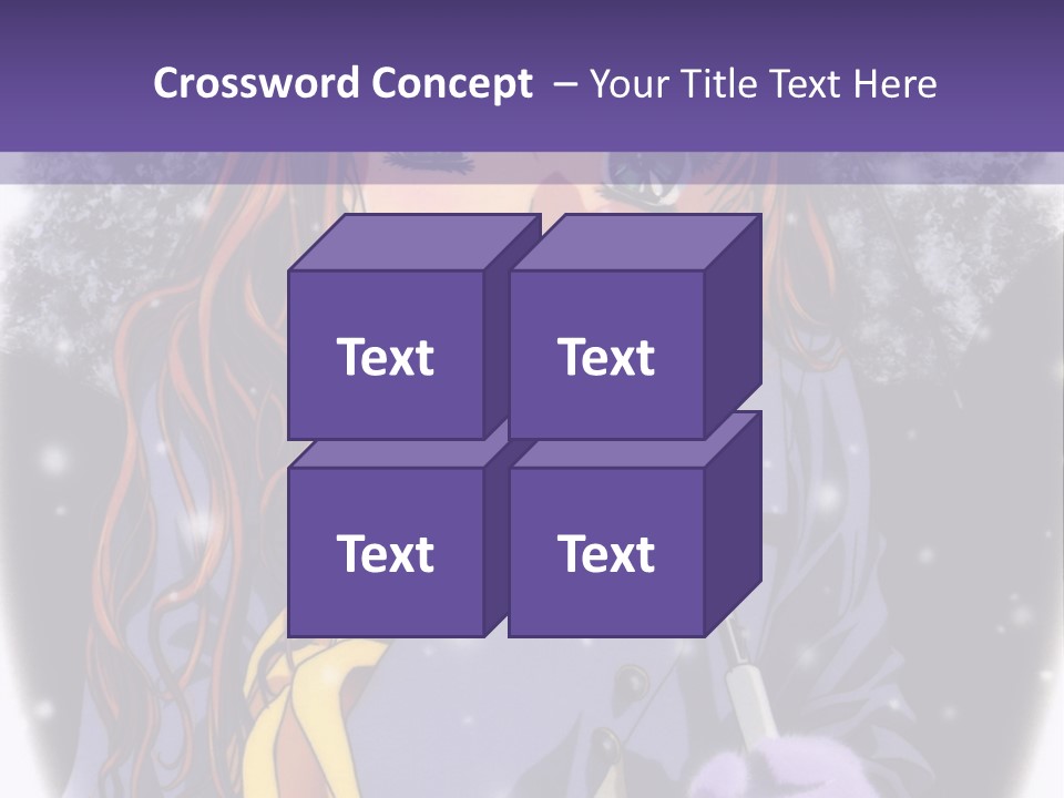 A Girl With A Purple Hat And A Yellow Scarf PowerPoint Template