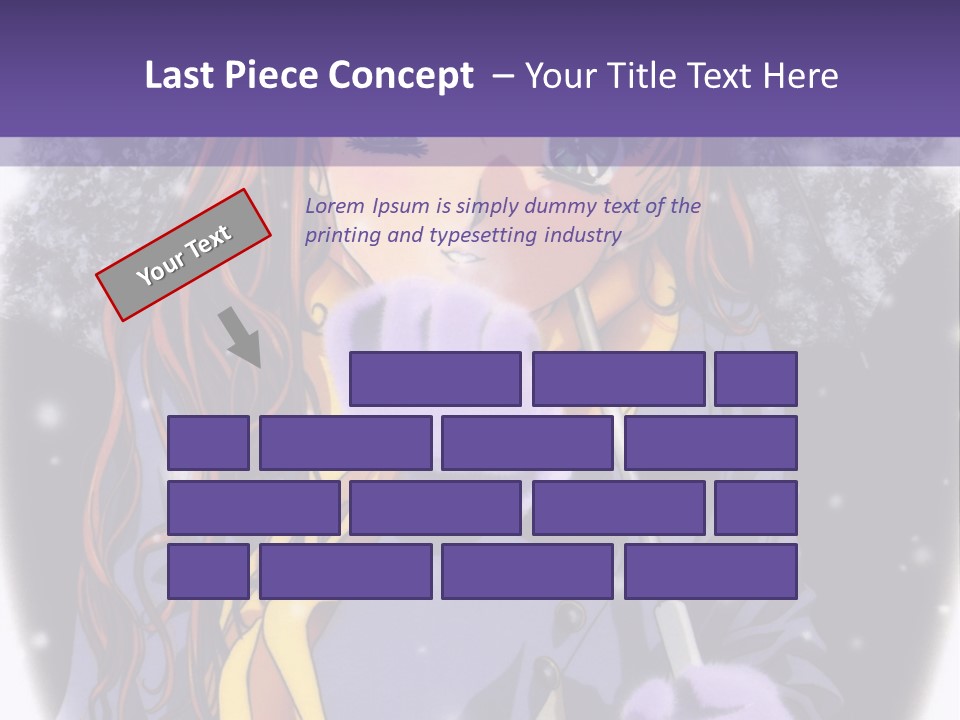 A Girl With A Purple Hat And A Yellow Scarf PowerPoint Template